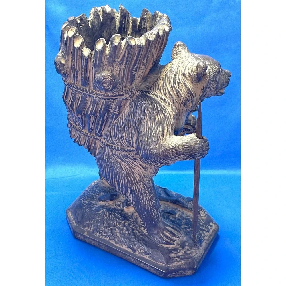 Milano Designs Black Bear Planter Cachepot Rustic Lodge Cabin Decor USA 12